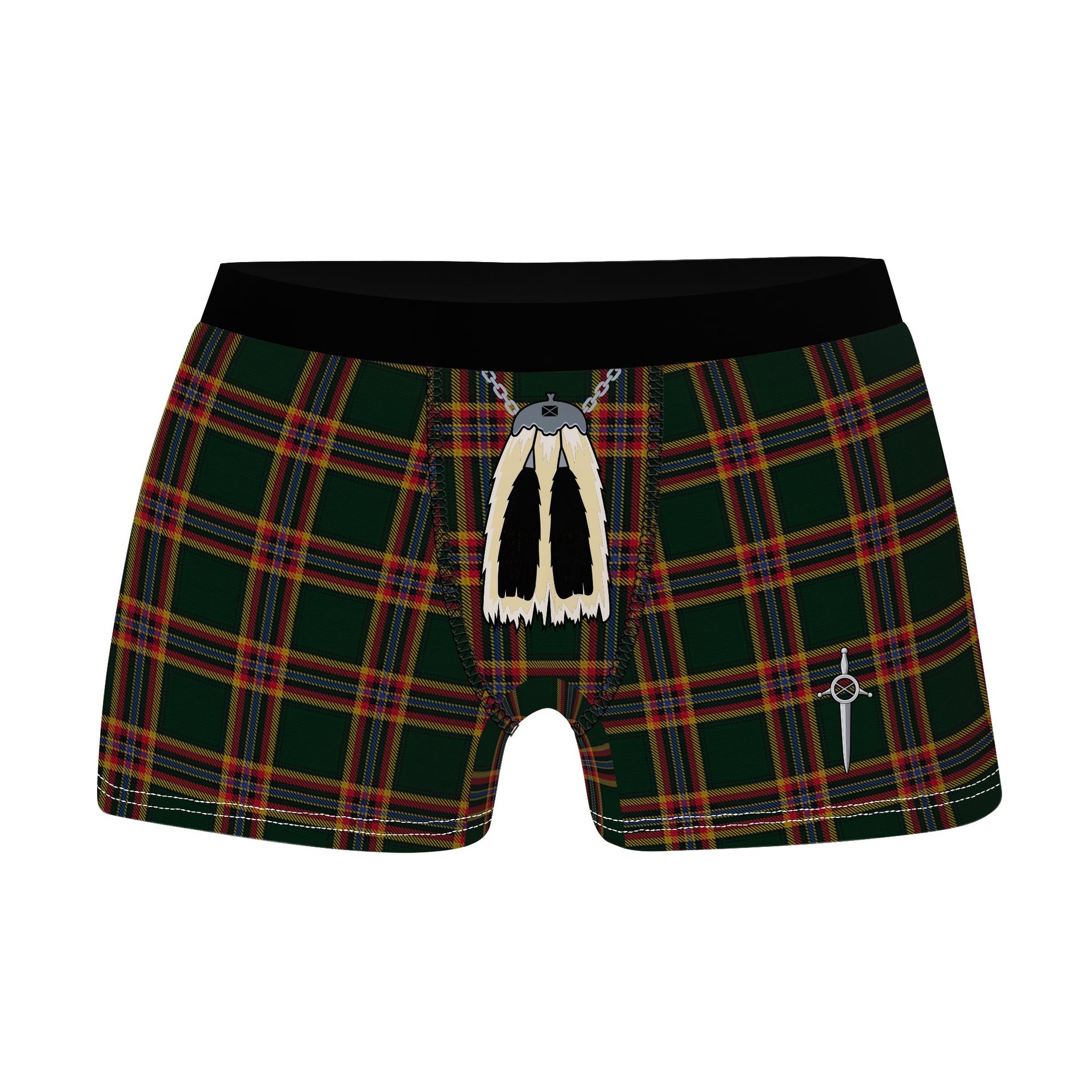 ScotsTee Shop Scottish Moran Family Ubique Clan Highland Kilt Sporran Tartan Boxer Briefs