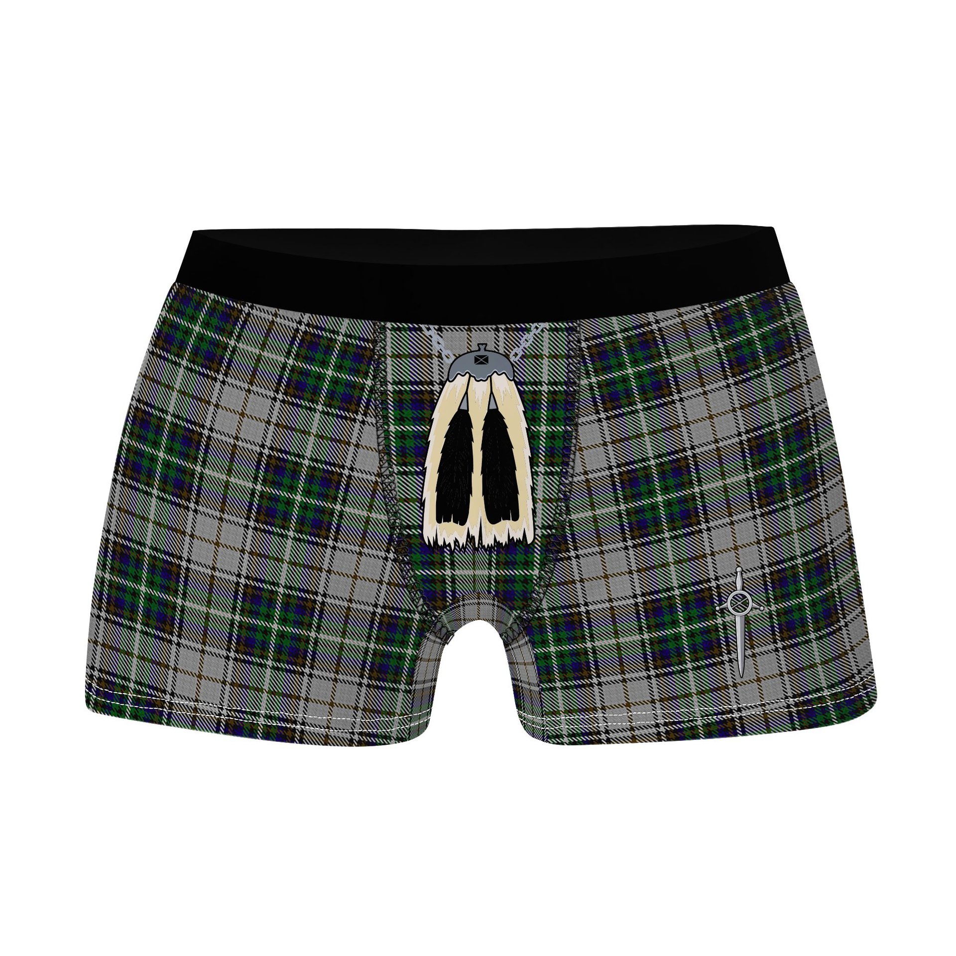 ScotsTee Shop Scottish MacSheehy Clan Highland Kilt Sporran Tartan Boxer Briefs