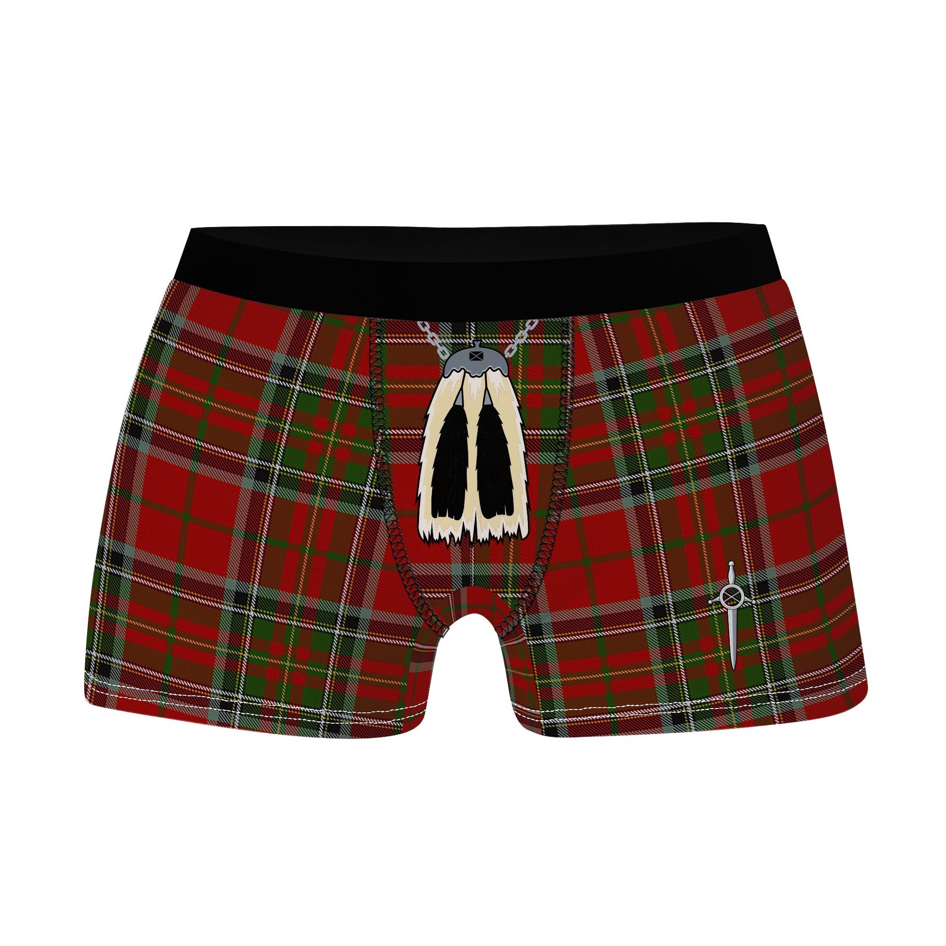 ScotsTee Shop Scottish Stewart of Galloway Clan Highland Kilt Sporran Tartan Boxer Briefs