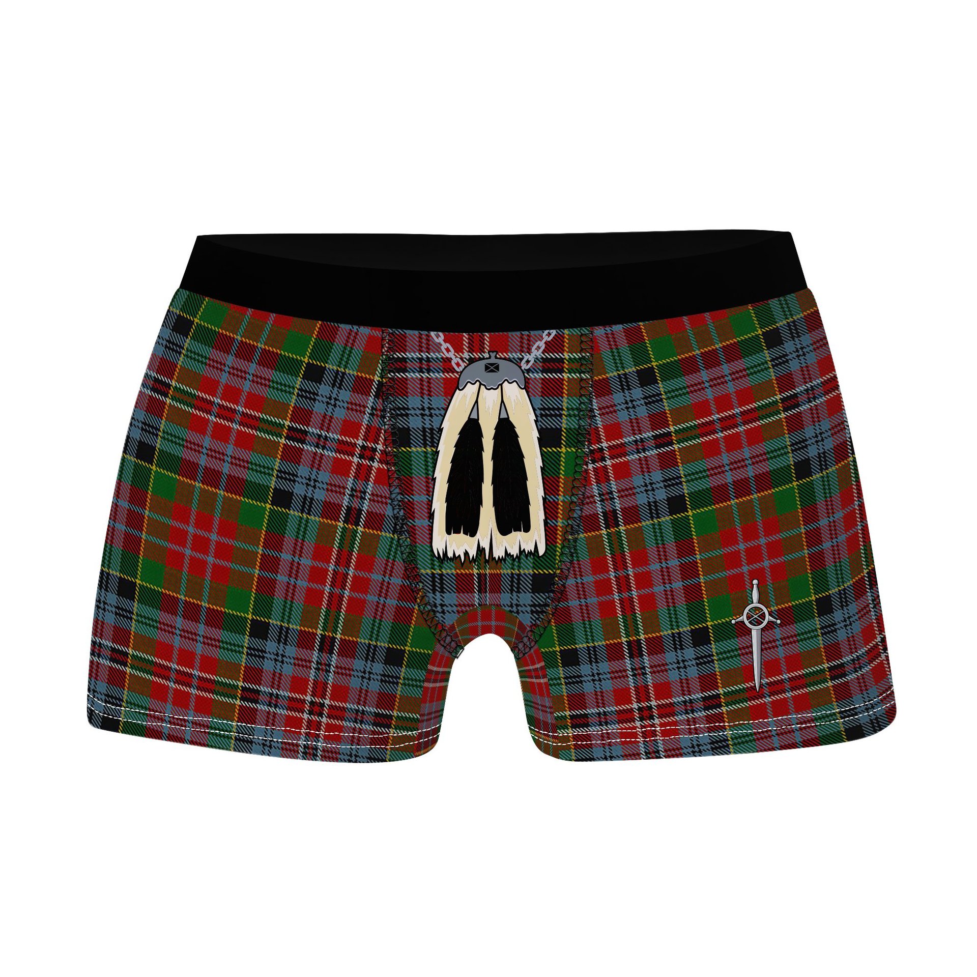 ScotsTee Shop Scottish MacPherson Ancient Clan Highland Kilt Sporran Tartan Boxer Briefs