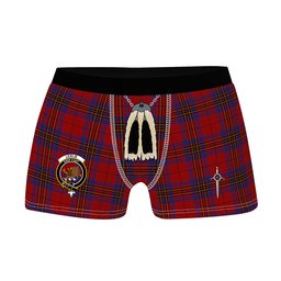 ScotsTee Shop Scottish Leslie Red Clan Crest Highland Kilt Sporran Tartan Boxer Briefs