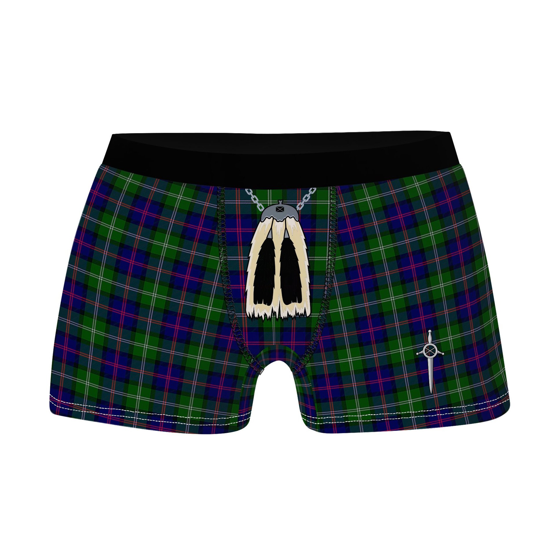 ScotsTee Shop Scottish MacThomas Modern Clan Highland Kilt Sporran Tartan Boxer Briefs
