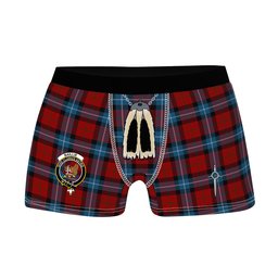 ScotsTee Shop Scottish Baillie of Polkemmet Red Clan Crest Highland Kilt Sporran Tartan Boxer Briefs