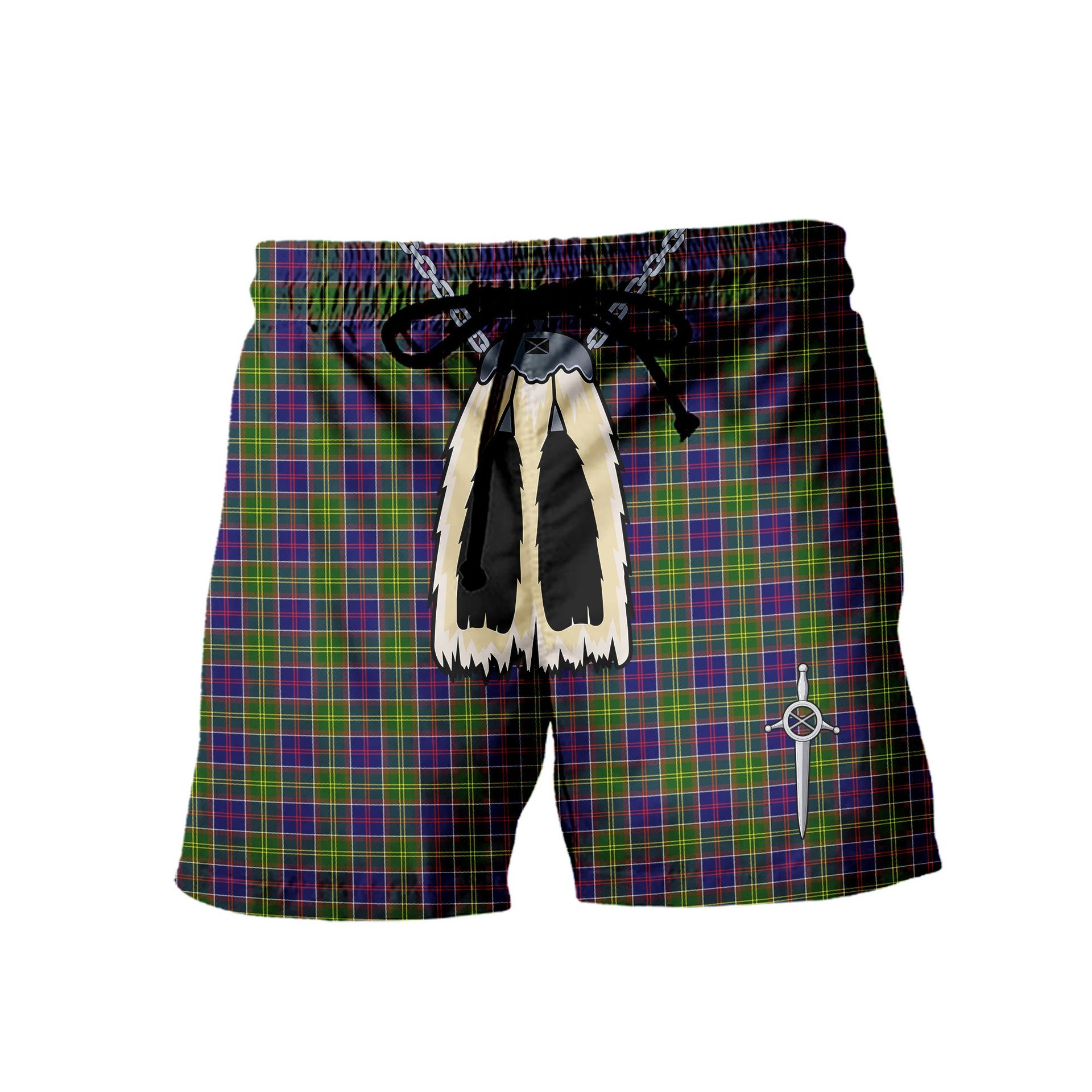 ScotsTee Shop Scottish Arnott Men's Highland Kilt Sporran Tartan Shorts
