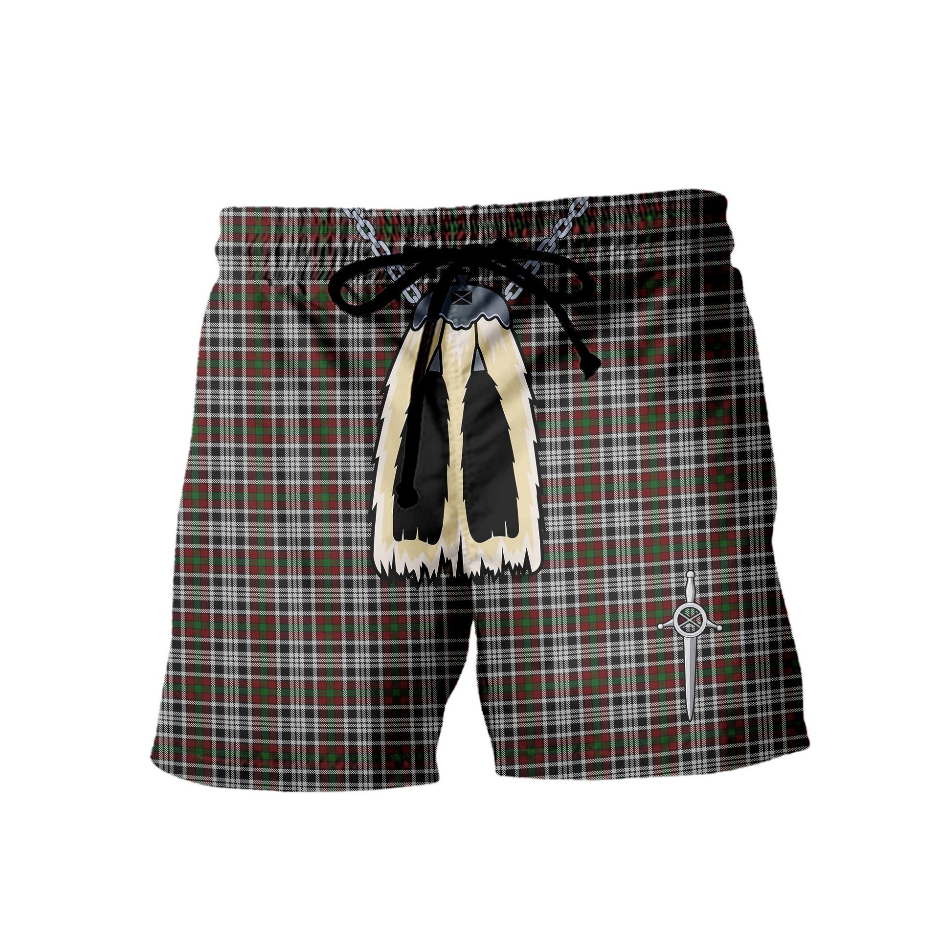 ScotsTee Shop Scottish Borthwick Dress Men's Highland Kilt Sporran Tartan Shorts