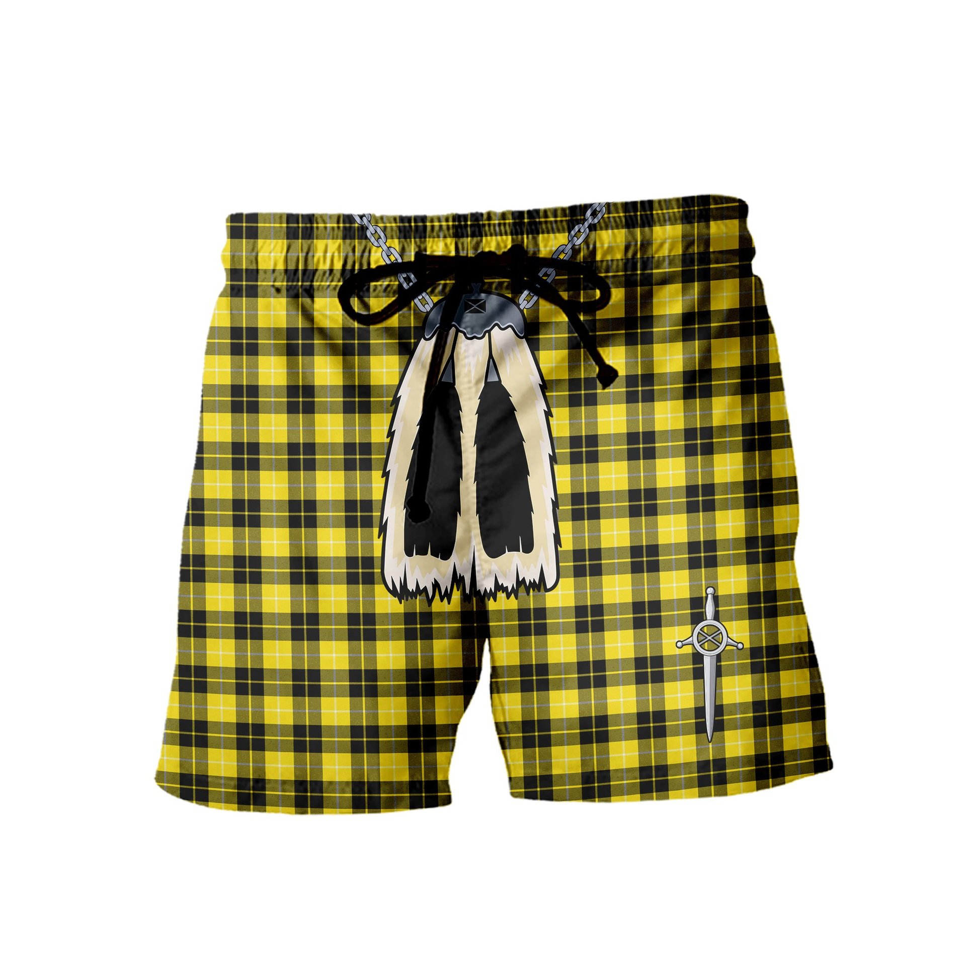 ScotsTee Shop Scottish Barclay Dress Modern Clan Men's Highland Kilt Sporran Tartan Shorts