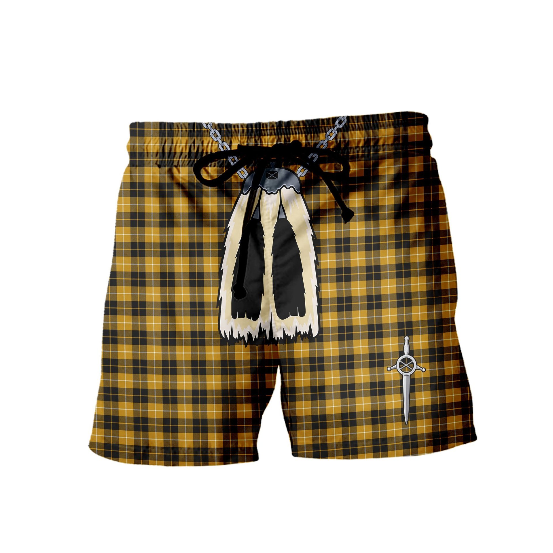 ScotsTee Shop Scottish Barclay Dress Ancient Clan Men's Highland Kilt Sporran Tartan Shorts