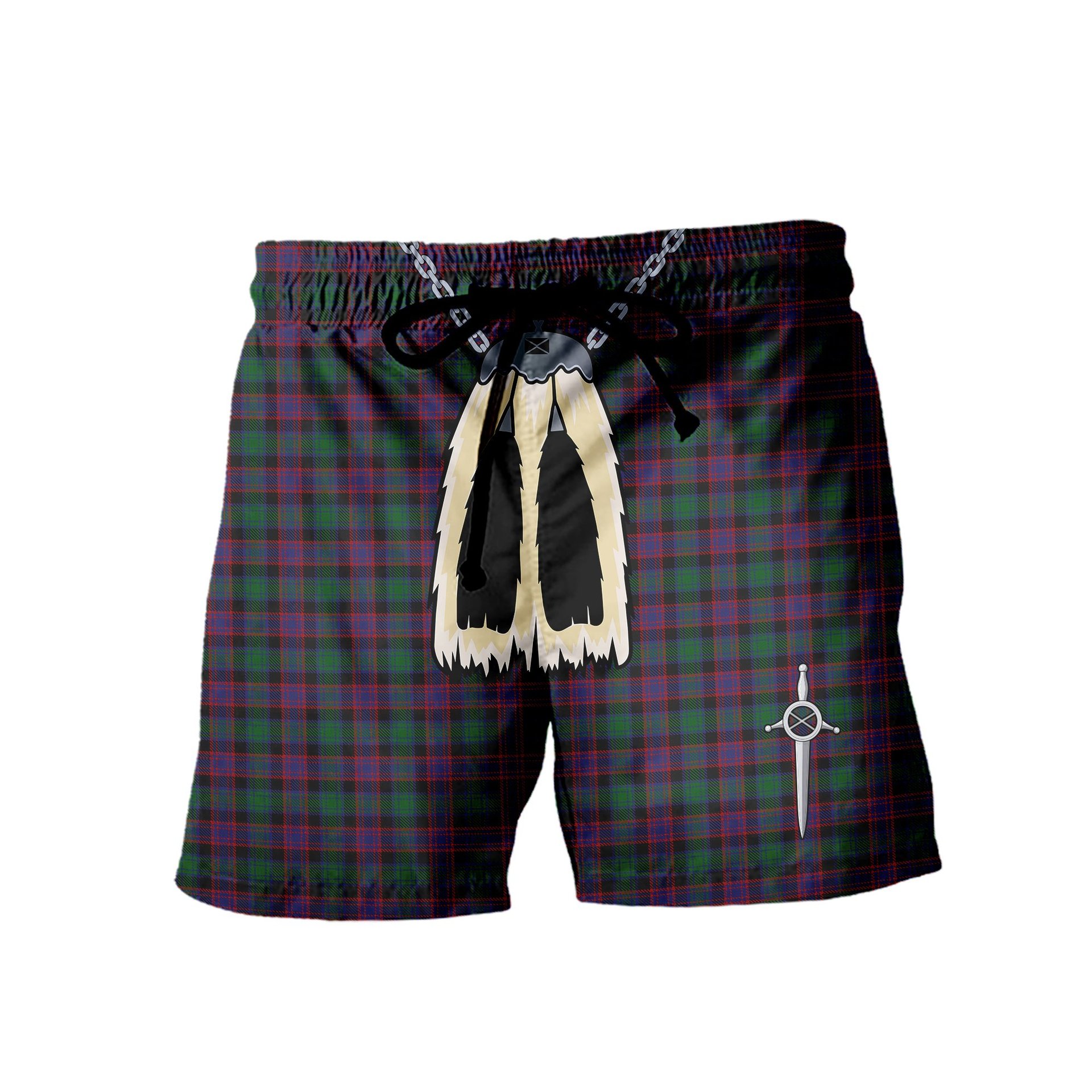 ScotsTee Shop Scottish Alexander Hunting Personal Men's Highland Kilt Sporran Tartan Shorts