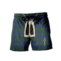 ScotsTee Shop Scottish Donnachaidh Men's Highland Kilt Sporran Tartan Shorts