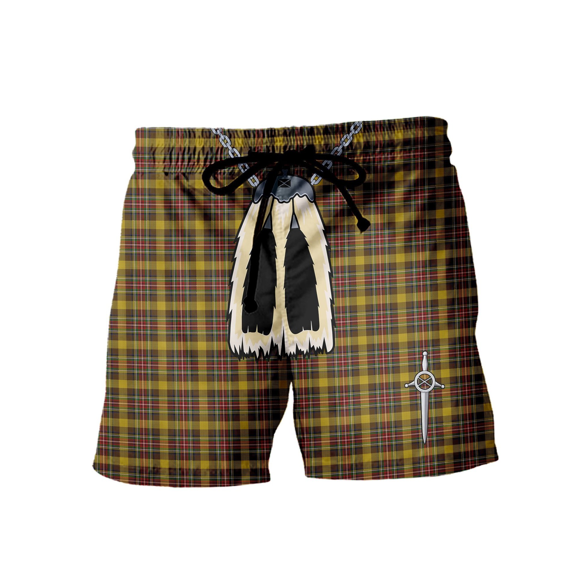 ScotsTee Shop Scottish Cree Men's Highland Kilt Sporran Tartan Shorts