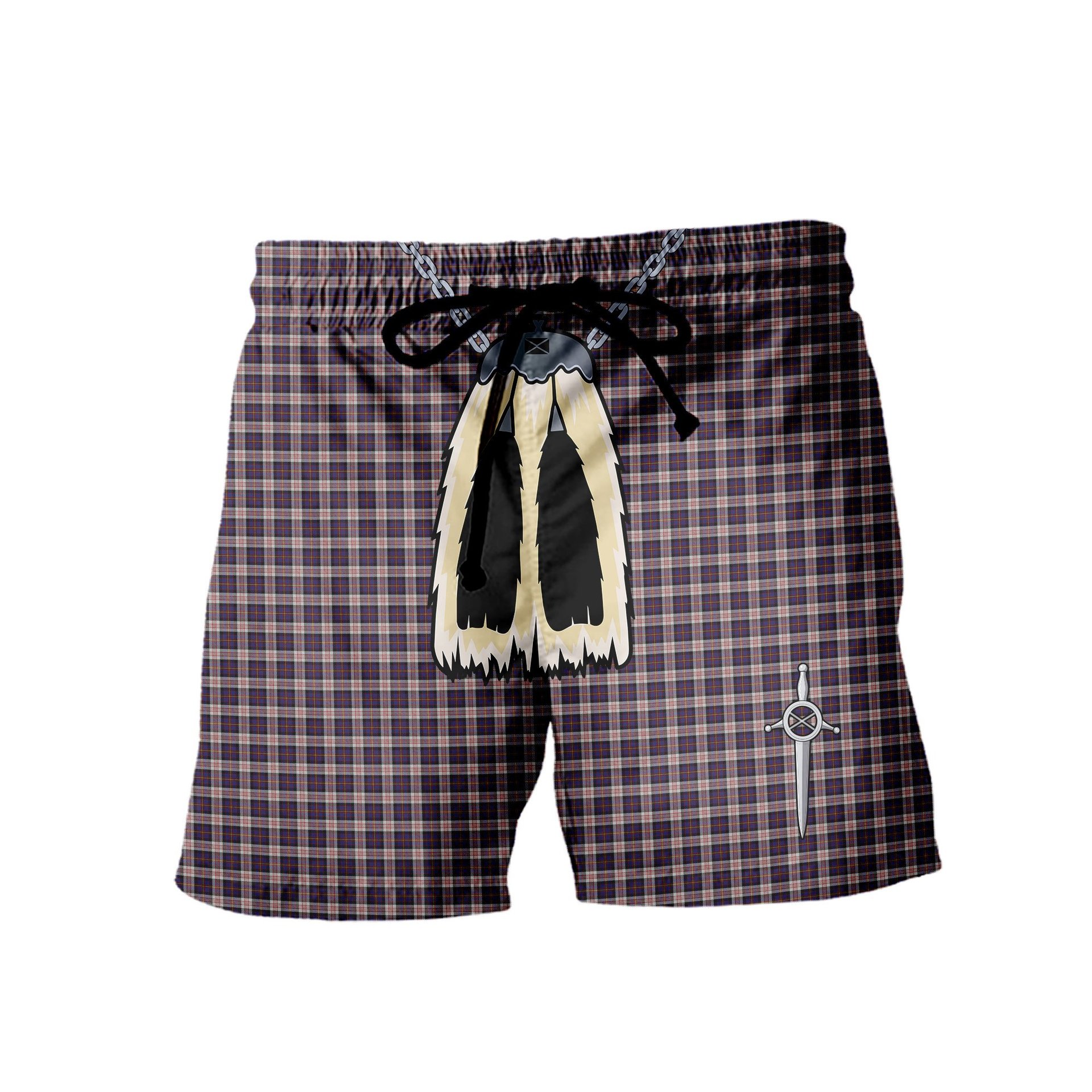 ScotsTee Shop Scottish Cameron of Erracht Dress Men's Highland Kilt Sporran Tartan Shorts