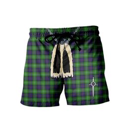 ScotsTee Shop Scottish Davidson of Tulloch Men's Highland Kilt Sporran Tartan Shorts