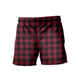 ScotsTee Shop Scottish Cameron Black and Red Modern Men's Highland Kilt Sporran Tartan Shorts