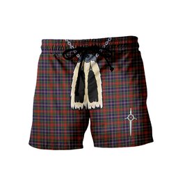 ScotsTee Shop Scottish Crosser Men's Highland Kilt Sporran Tartan Shorts