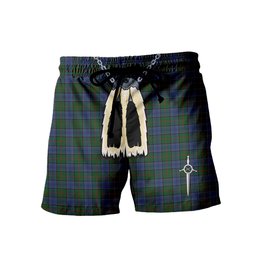 ScotsTee Shop Scottish Colquhoun Men's Highland Kilt Sporran Tartan Shorts