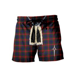 ScotsTee Shop Scottish Clarke Red Men's Highland Kilt Sporran Tartan Shorts