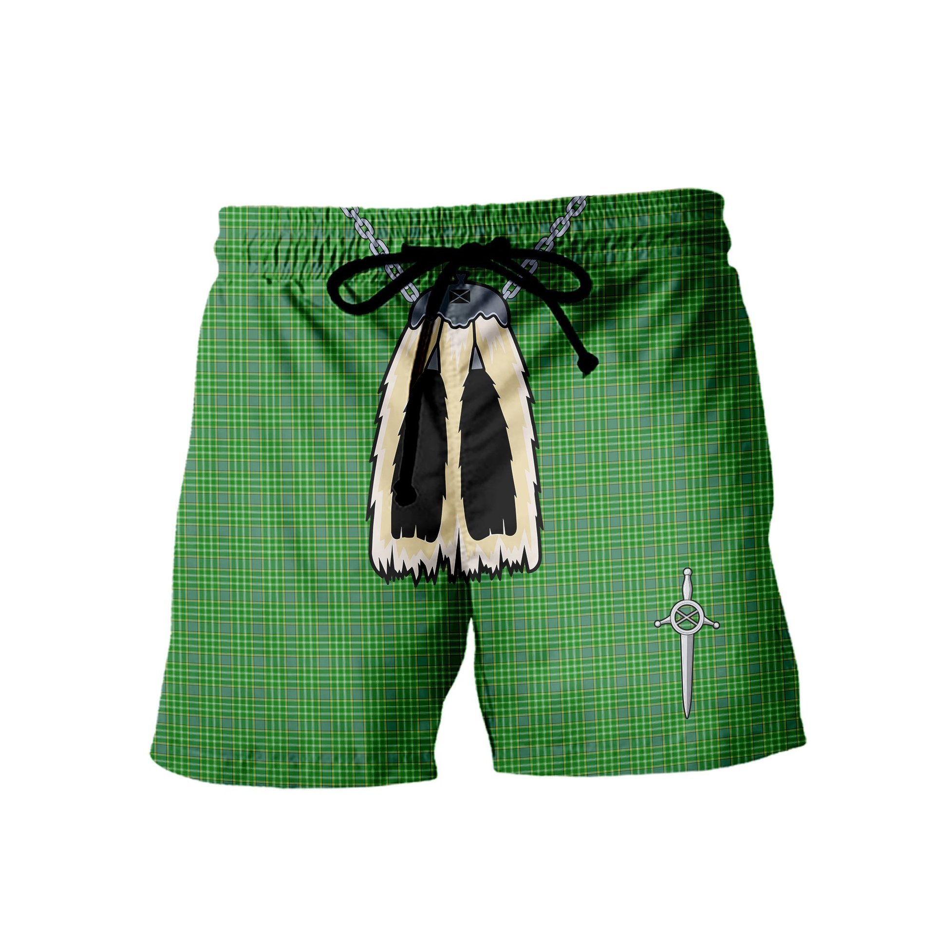 ScotsTee Shop Scottish Currie Men's Highland Kilt Sporran Tartan Shorts