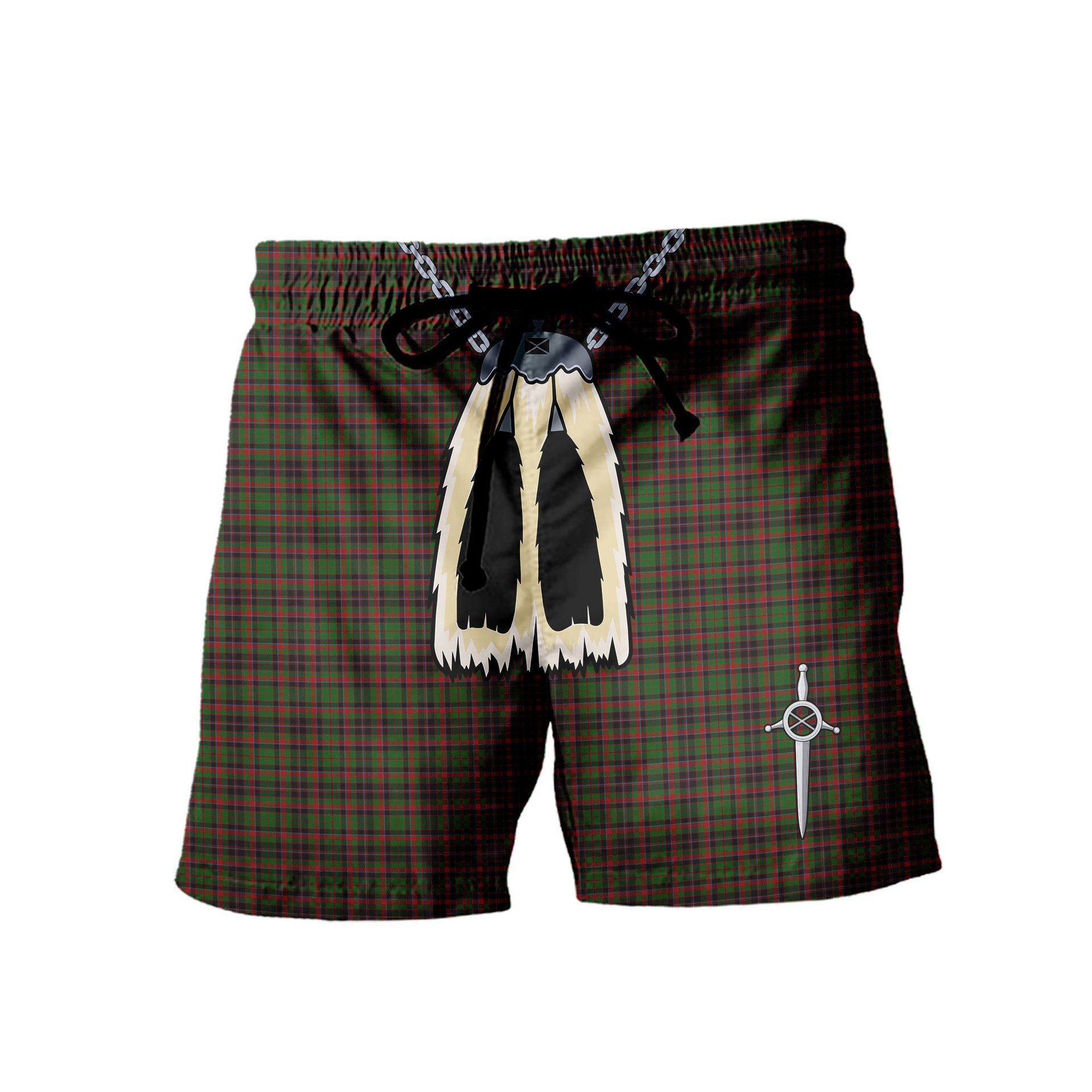 ScotsTee Shop Scottish Cumming Hunting Men's Highland Kilt Sporran Tartan Shorts