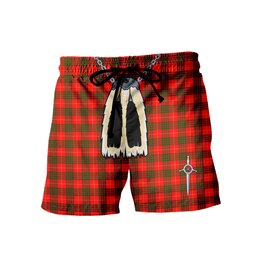 ScotsTee Shop Scottish Cameron Modern Men's Highland Kilt Sporran Tartan Shorts