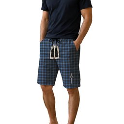 ScotsTee Shop Scottish Clergy Blue Men's Highland Kilt Sporran Tartan Shorts
