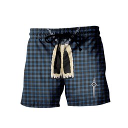 ScotsTee Shop Scottish Clergy Blue Men's Highland Kilt Sporran Tartan Shorts