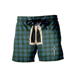 ScotsTee Shop Scottish Davidson Ancient Men's Highland Kilt Sporran Tartan Shorts