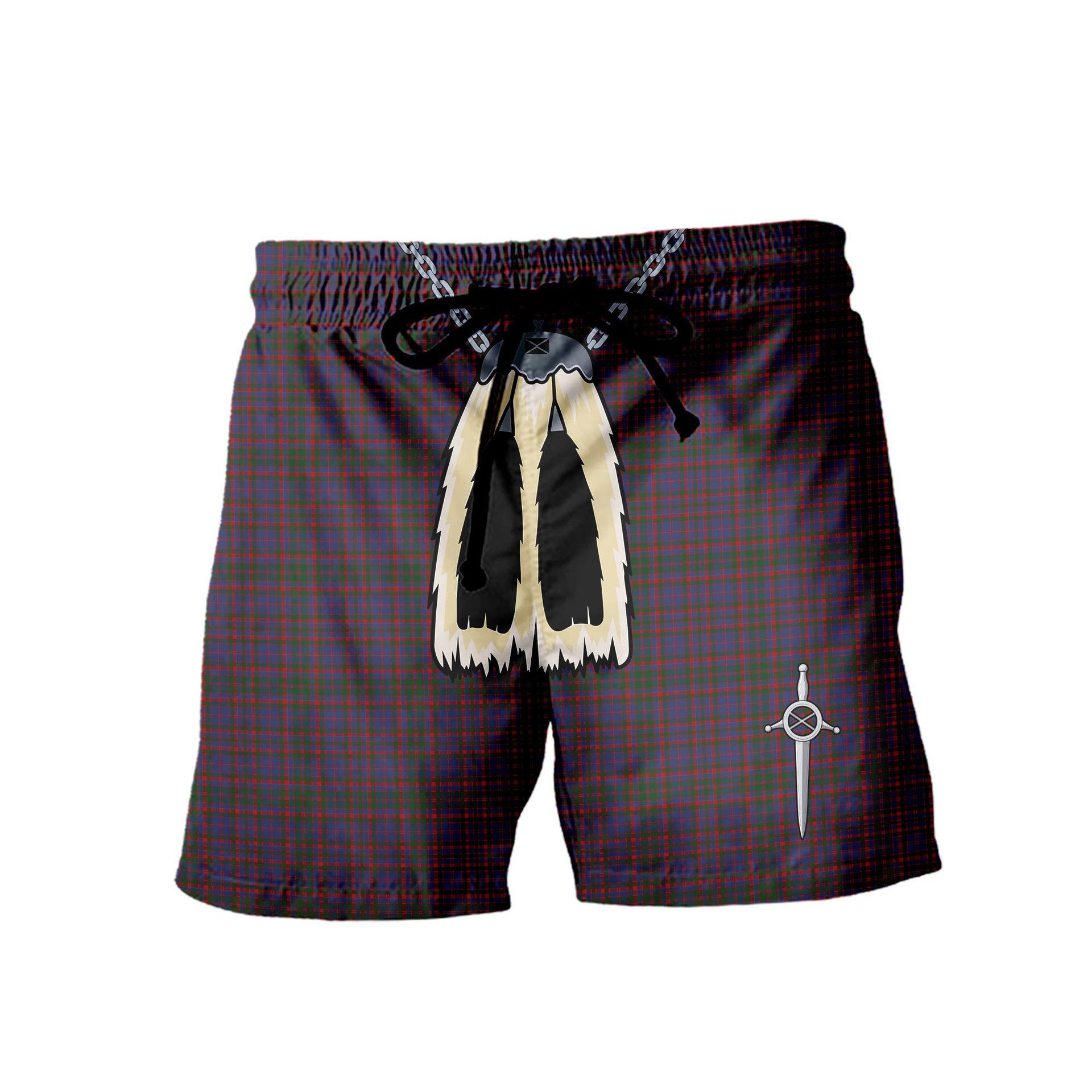 ScotsTee Shop Scottish Cumming Men's Highland Kilt Sporran Tartan Shorts