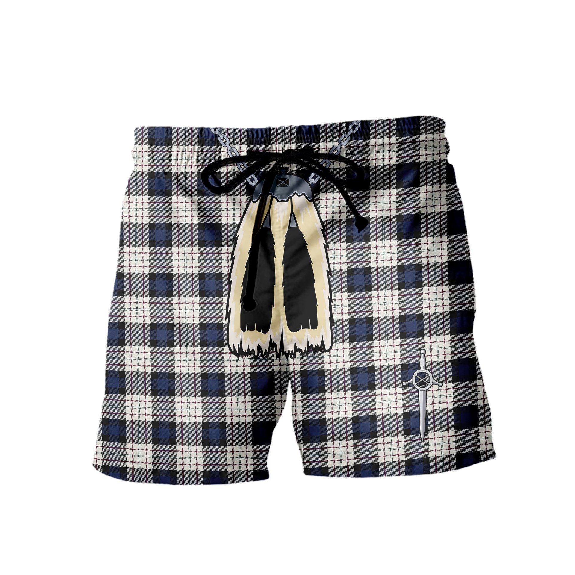 ScotsTee Shop Scottish Ferguson Dress Men's Highland Kilt Sporran Tartan Shorts