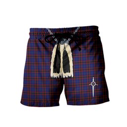 ScotsTee Shop Scottish Hume Modern Men's Highland Kilt Sporran Tartan Shorts