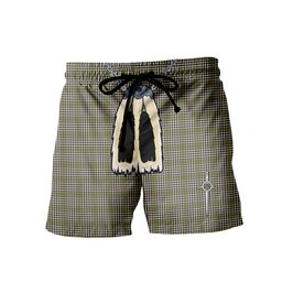 ScotsTee Shop Scottish Burns Check Men's Highland Kilt Sporran Tartan Shorts
