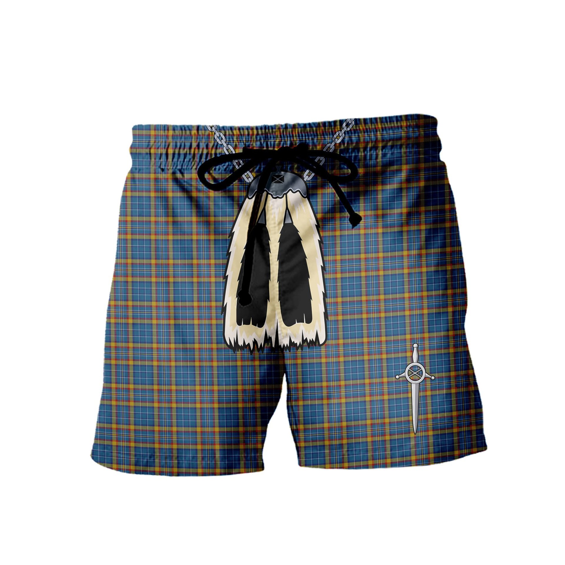 ScotsTee Shop Scottish Healy Suspect Men's Highland Kilt Sporran Tartan Shorts