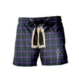 ScotsTee Shop Scottish Guthrie Modern Men's Highland Kilt Sporran Tartan Shorts