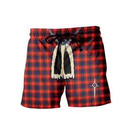 ScotsTee Shop Scottish Fraser Lovat Modern Men's Highland Kilt Sporran Tartan Shorts