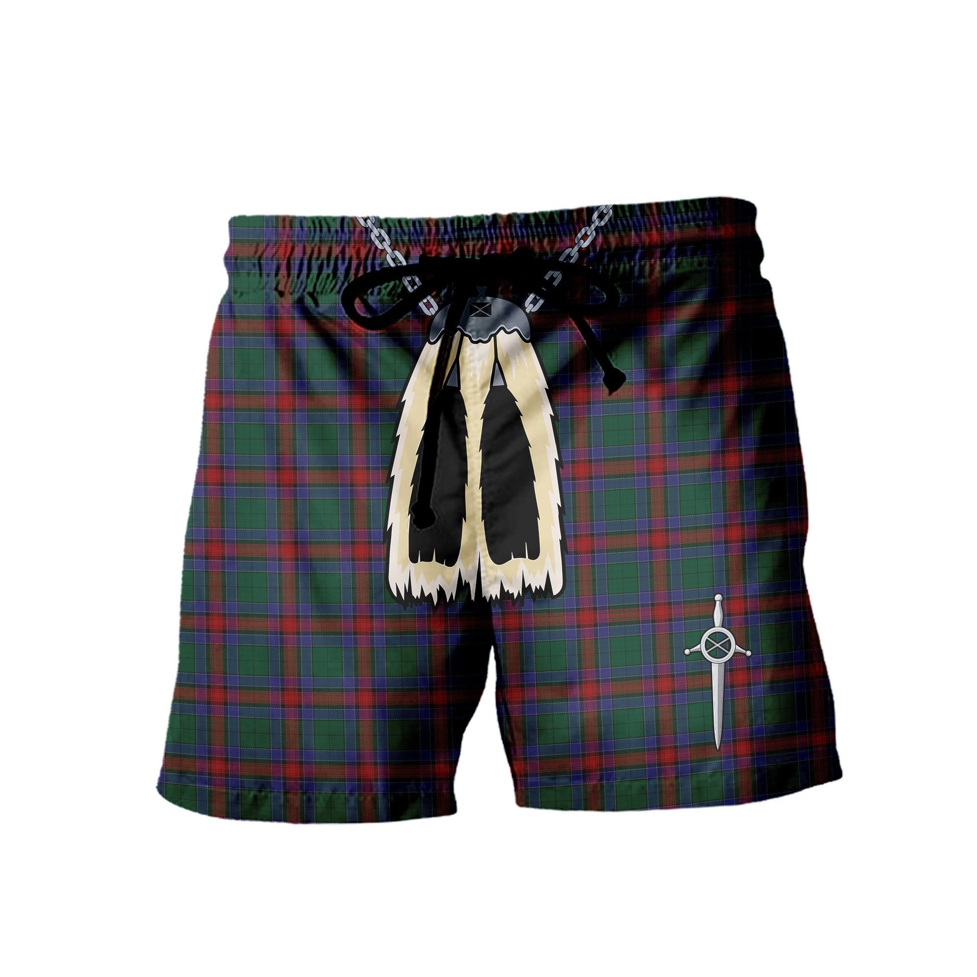 ScotsTee Shop Scottish Jardine Dress Men's Highland Kilt Sporran Tartan Shorts
