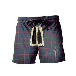 ScotsTee Shop Scottish Hyndman Men's Highland Kilt Sporran Tartan Shorts