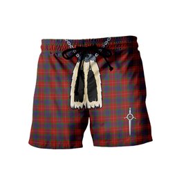 ScotsTee Shop Scottish Fraser 1842 Men's Highland Kilt Sporran Tartan Shorts