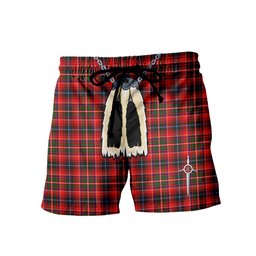 ScotsTee Shop Scottish Innes Modern Men's Highland Kilt Sporran Tartan Shorts