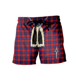 ScotsTee Shop Scottish Graham of Menteith Red Men's Highland Kilt Sporran Tartan Shorts