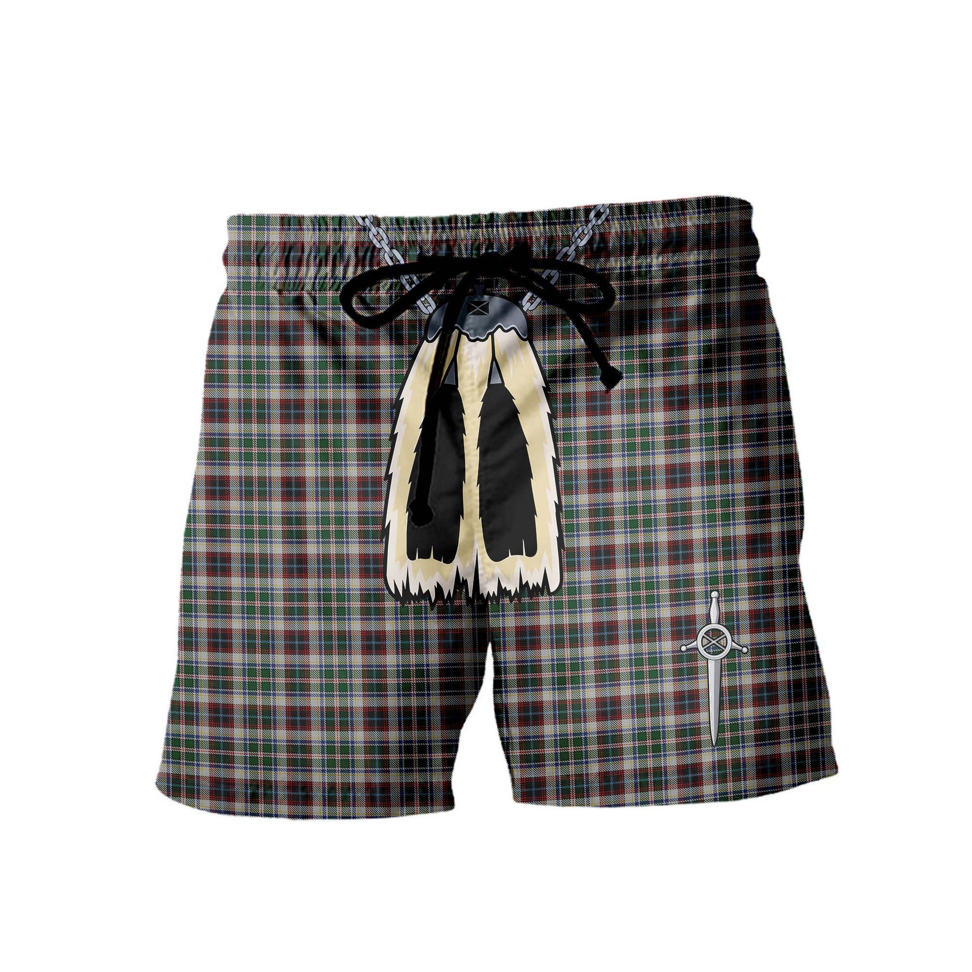 ScotsTee Shop Scottish Innes Dress Men's Highland Kilt Sporran Tartan Shorts