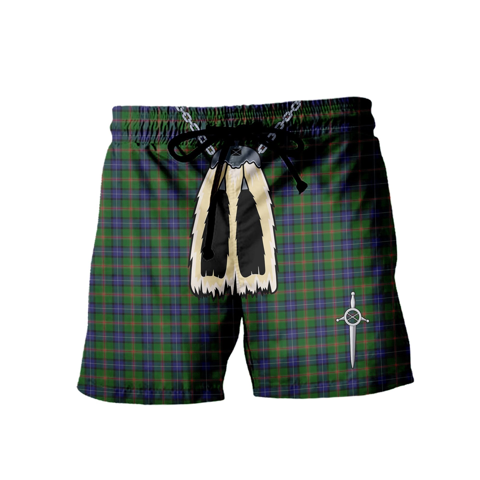 ScotsTee Shop Scottish Jones Men's Highland Kilt Sporran Tartan Shorts