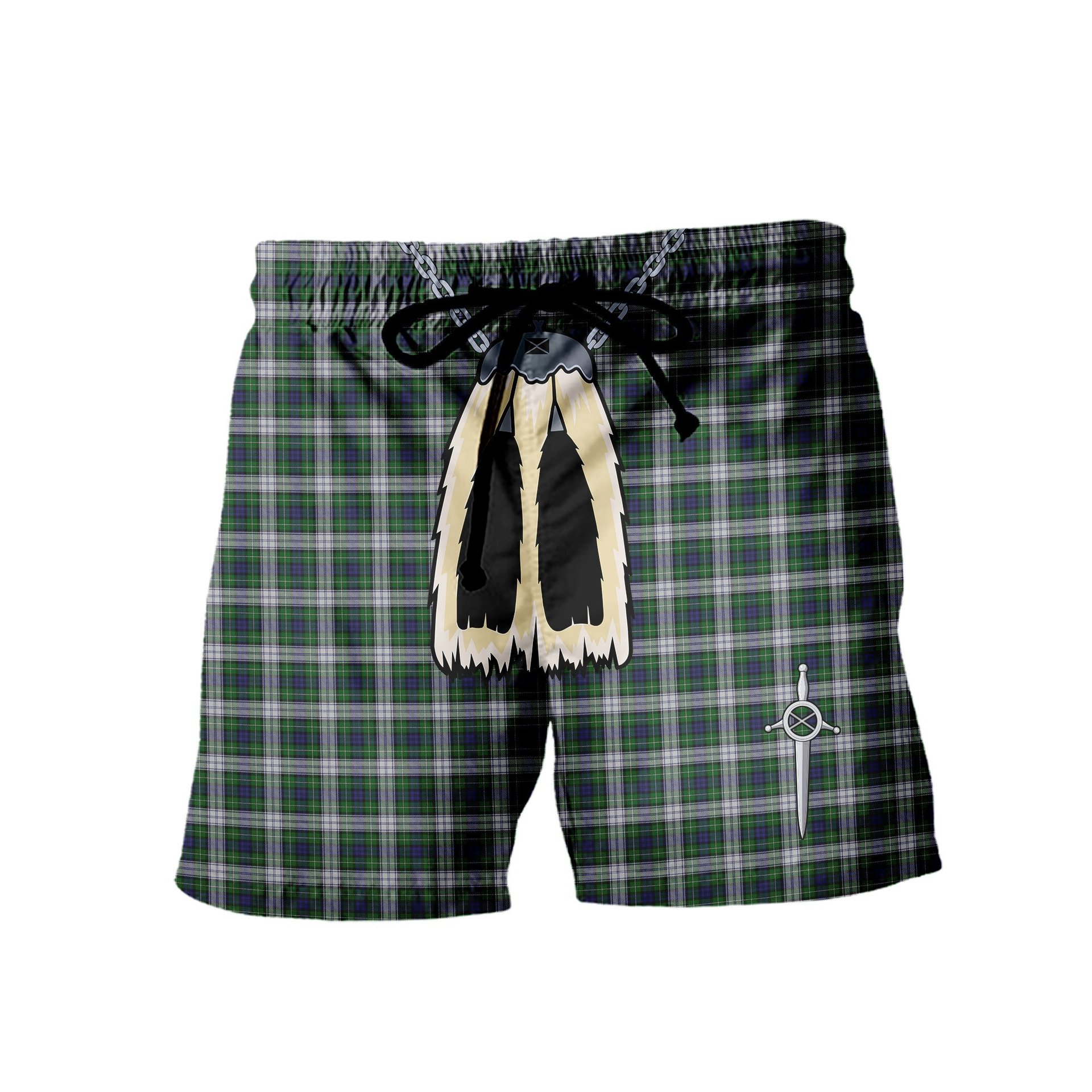 ScotsTee Shop Scottish Forbes Dress Men's Highland Kilt Sporran Tartan Shorts