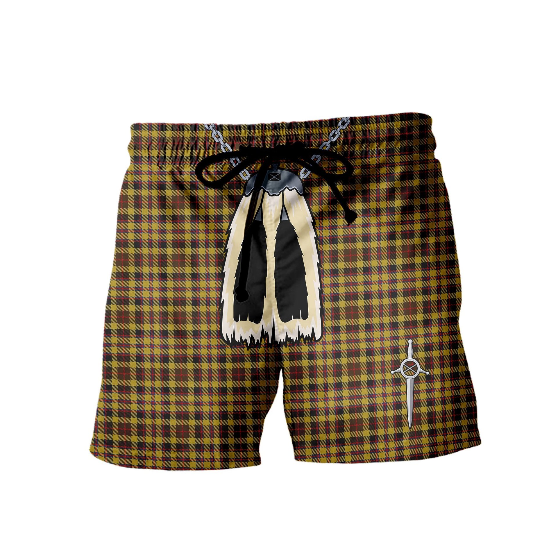 ScotsTee Shop Scottish Jardine Men's Highland Kilt Sporran Tartan Shorts