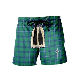 ScotsTee Shop Scottish Irvine Ancient Men's Highland Kilt Sporran Tartan Shorts