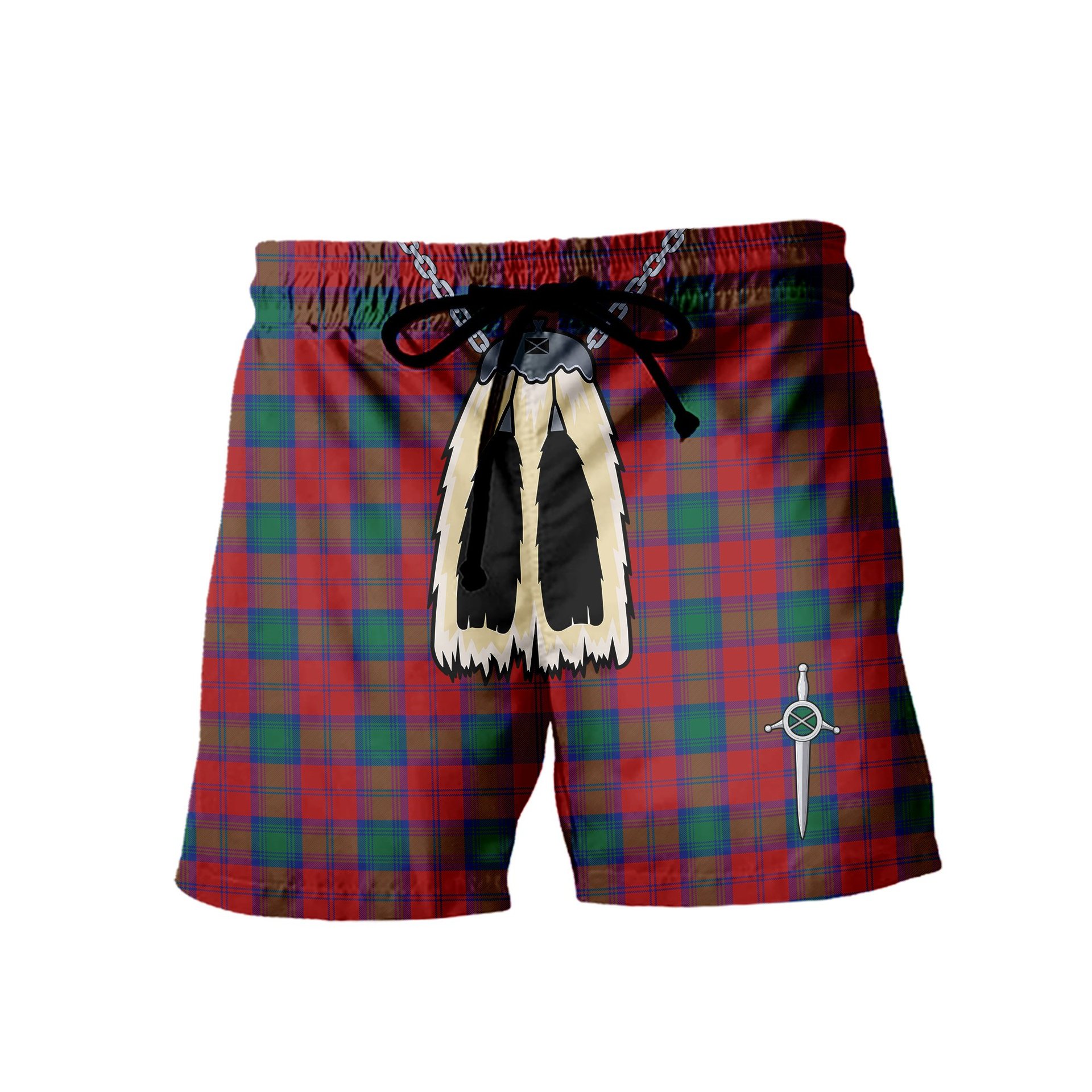 ScotsTee Shop Scottish Fotheringhame Men's Highland Kilt Sporran Tartan Shorts