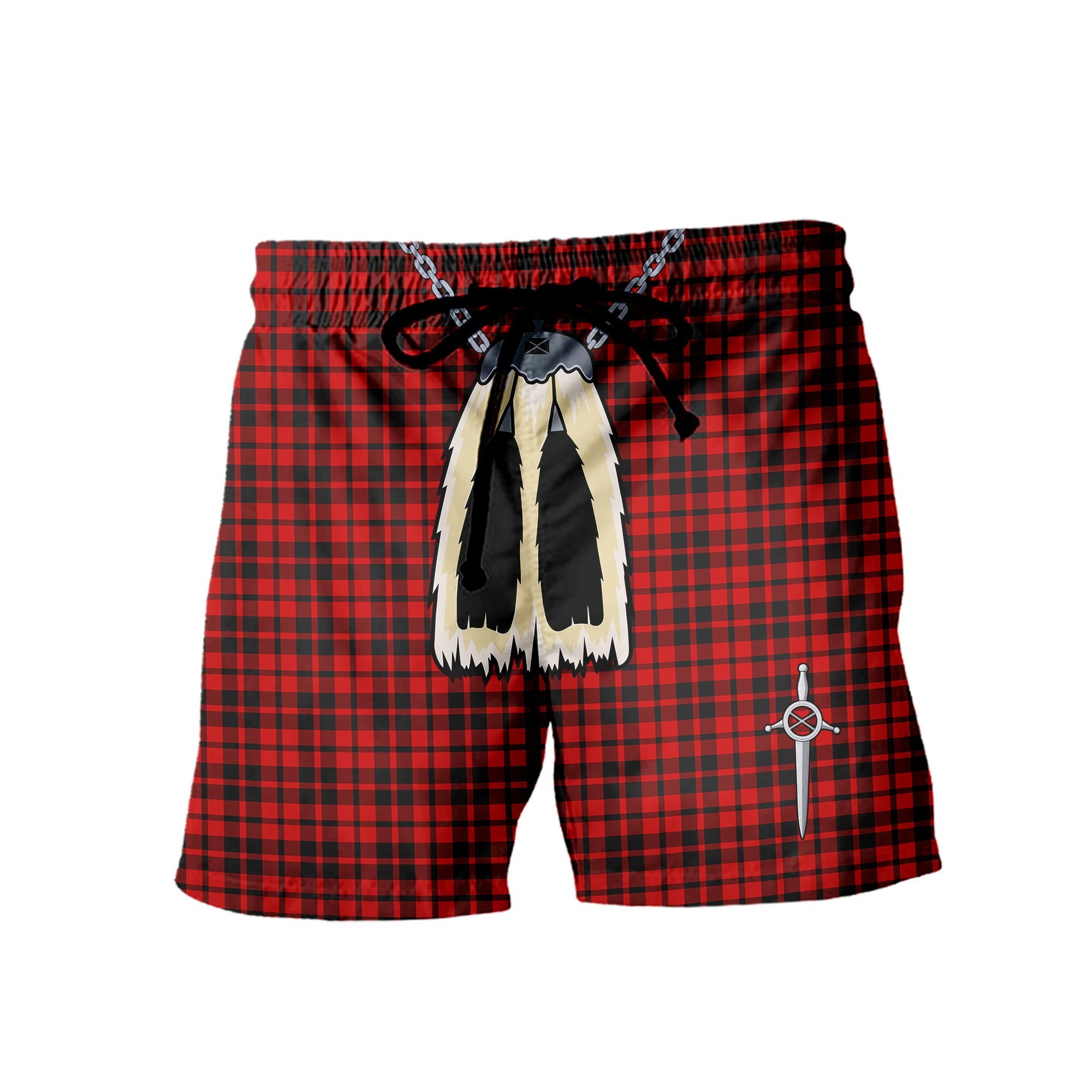 ScotsTee Shop Scottish Hog Men's Highland Kilt Sporran Tartan Shorts