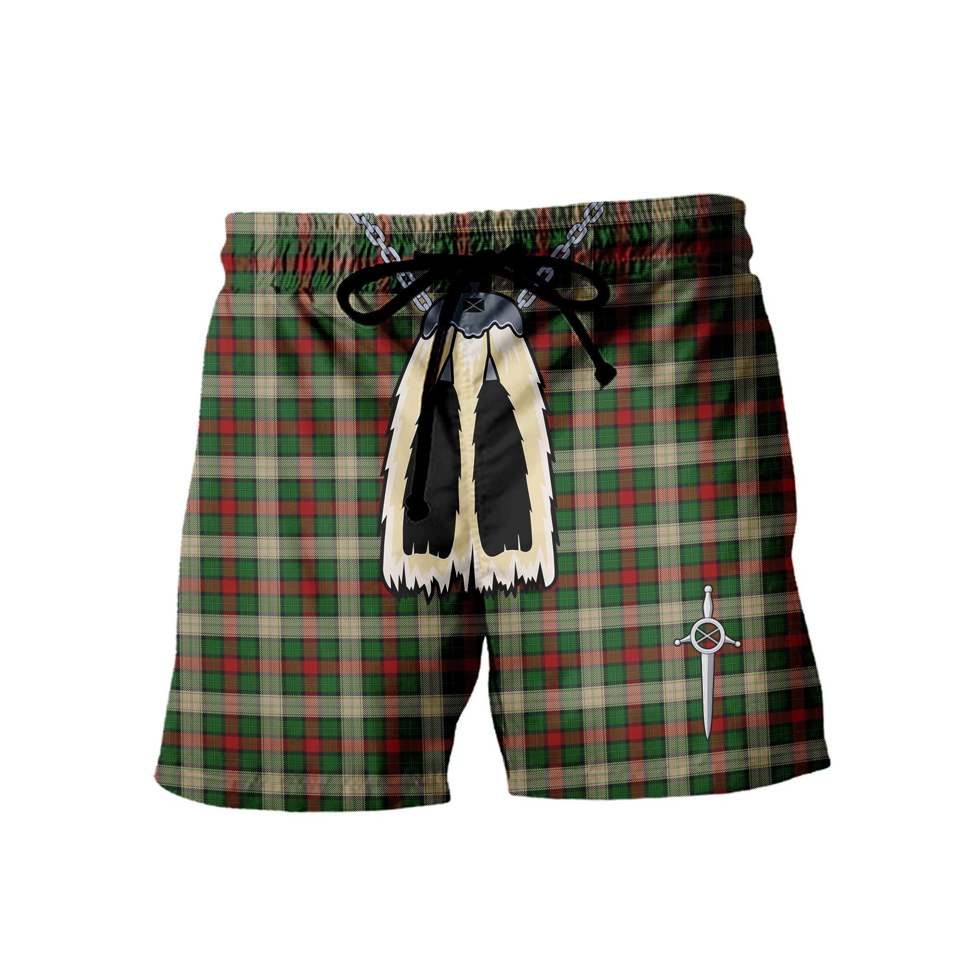 ScotsTee Shop Scottish Hohenzollern Staff Men's Highland Kilt Sporran Tartan Shorts