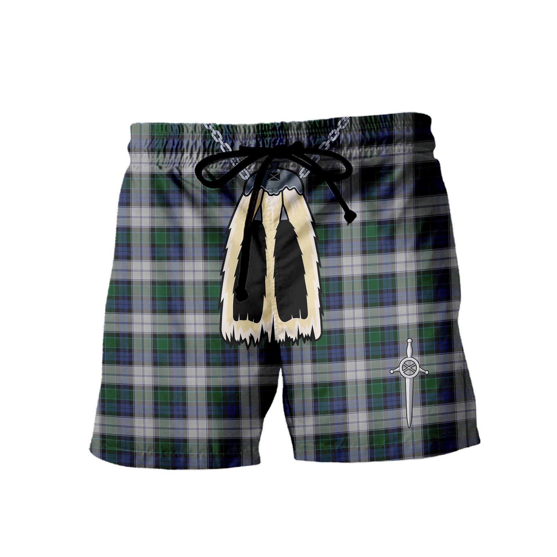 ScotsTee Shop Scottish Graham Dress Men's Highland Kilt Sporran Tartan Shorts