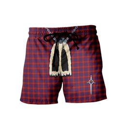 ScotsTee Shop Scottish Hamilton Men's Highland Kilt Sporran Tartan Shorts