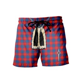 ScotsTee Shop Scottish Galloway Red Men's Highland Kilt Sporran Tartan Shorts