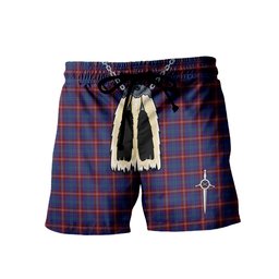 ScotsTee Shop Scottish Glenn Men's Highland Kilt Sporran Tartan Shorts